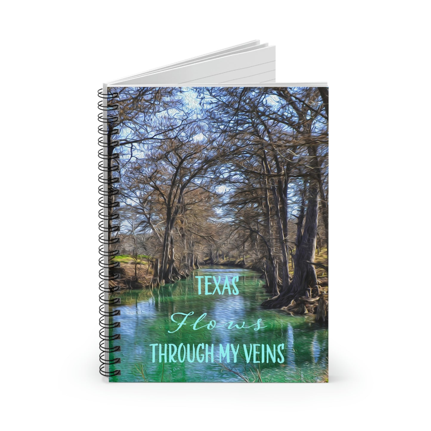 Texas Flows through my veins Spiral Notebook - Ruled Line