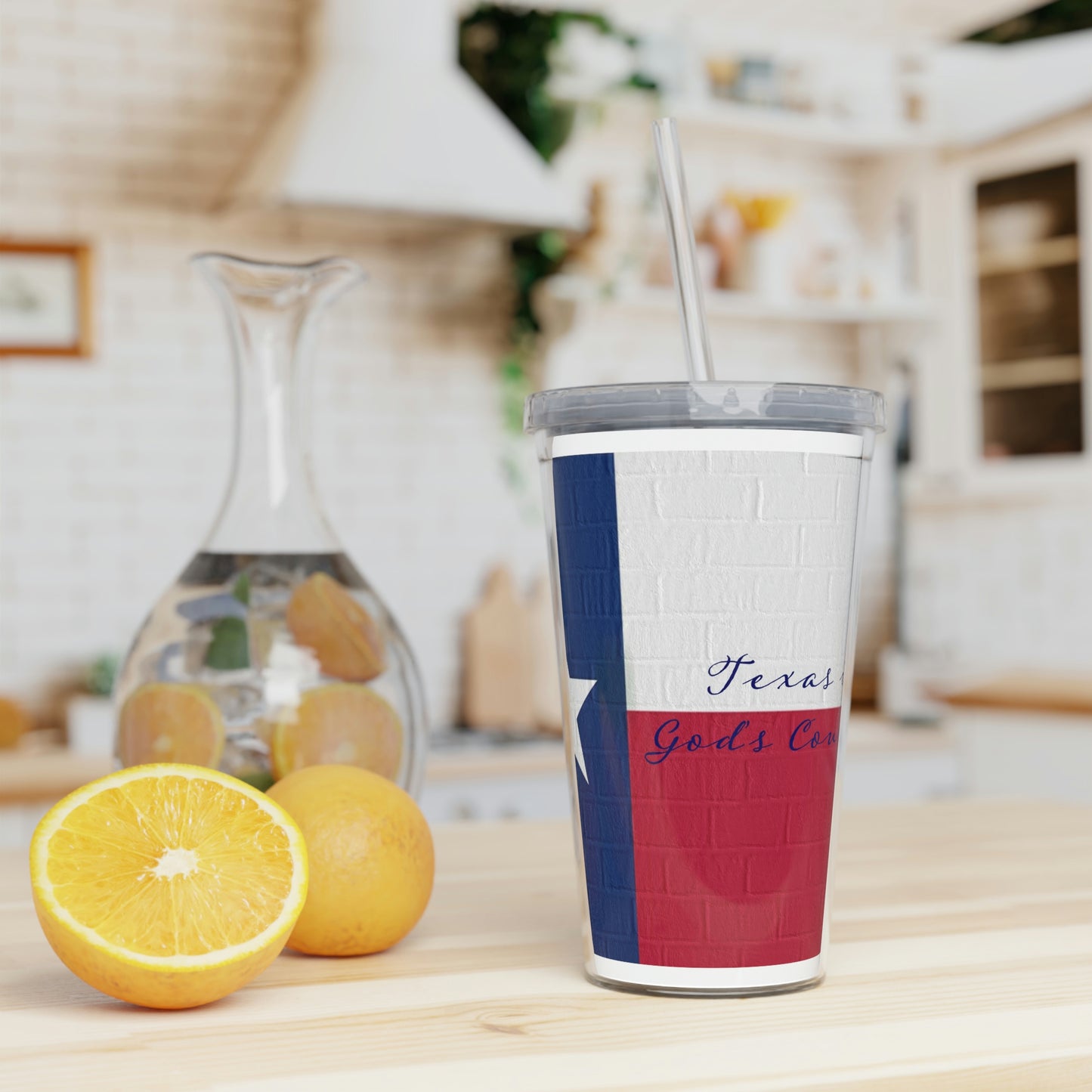 Plastic Tumbler with Straw