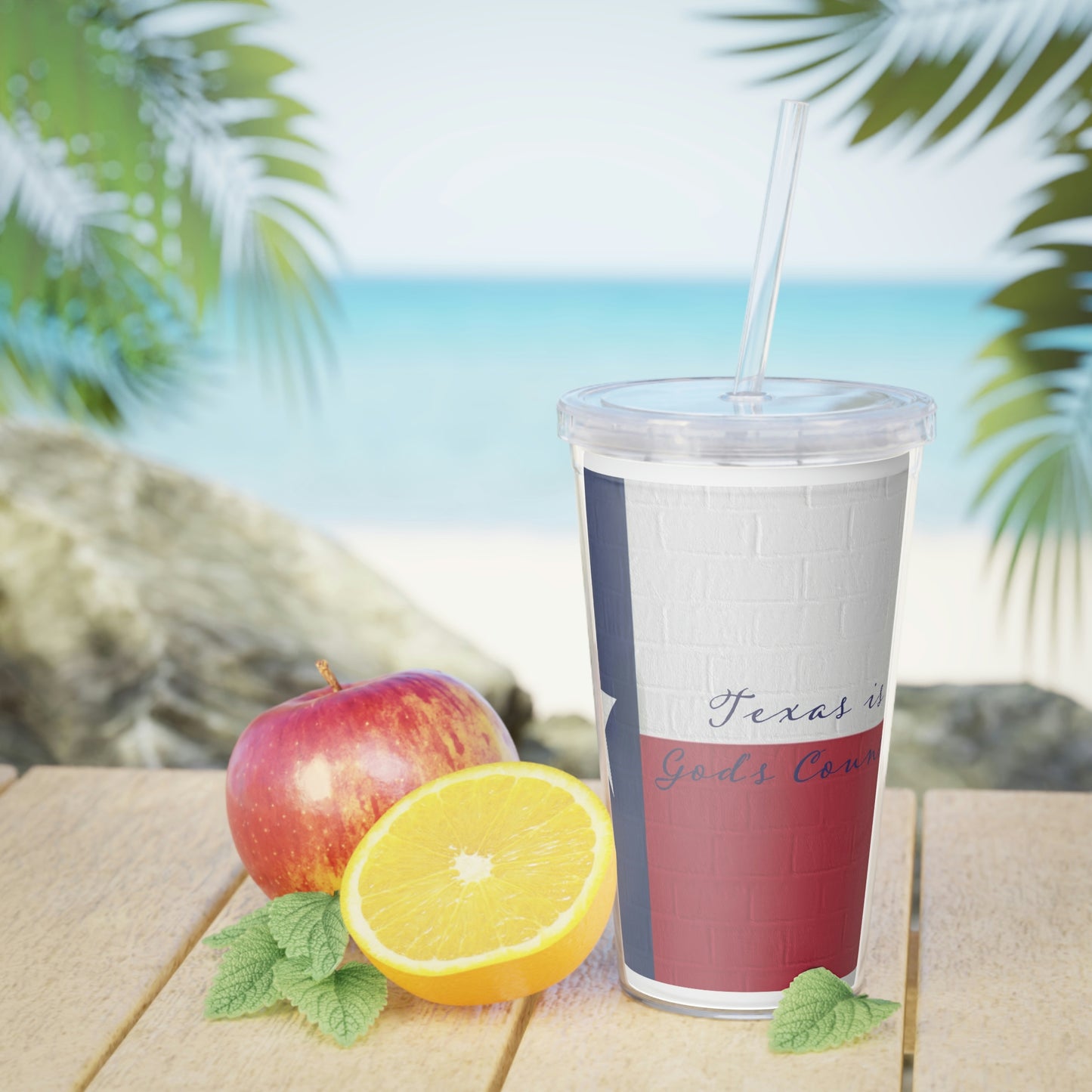 Plastic Tumbler with Straw