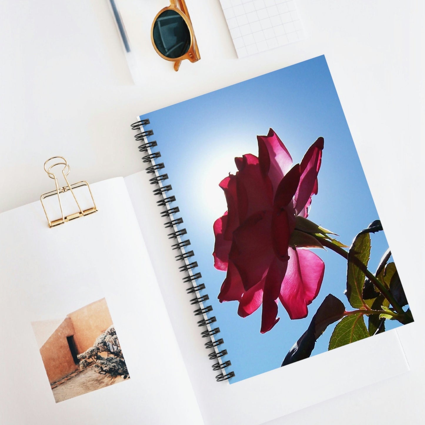 Rose to the sky Spiral notebook